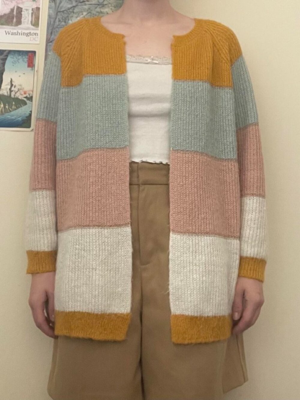Women's Pastel Striped Cardigan
